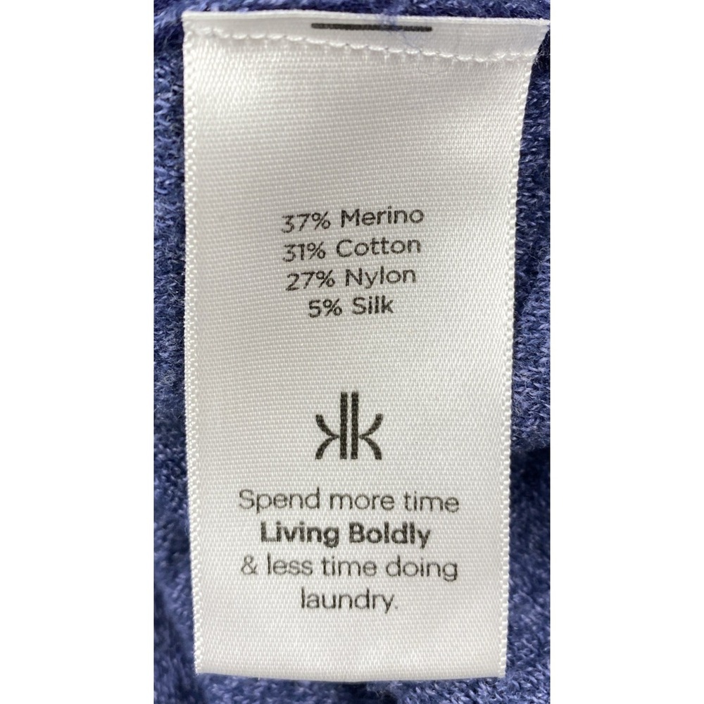 Krimson Klover Merino Blend Hoodie Pullover Women's Large Blue Thumb Holes - Picture 7 of 7